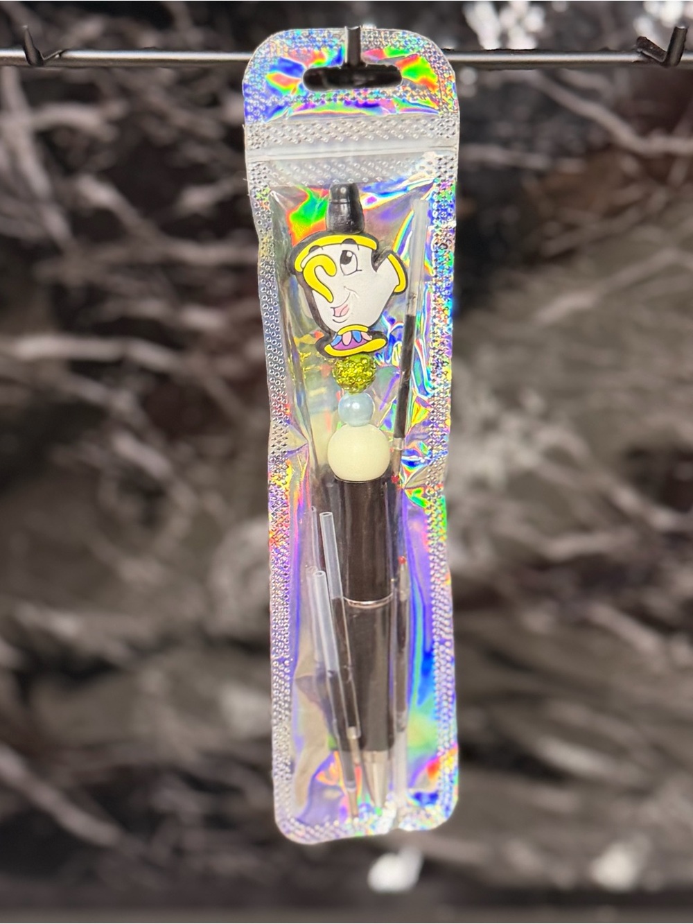 Chip from Beauty and the Beast Focal Bead Pen 
Black and Blue ink